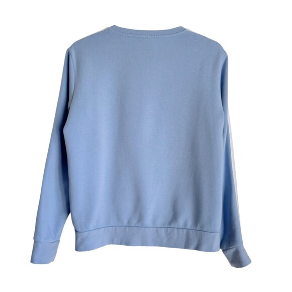 Adidas Womens Essentials 3-stripes Fleece Crew Sweatshirt Blue Medium EK5592 - Picture 3 of 7